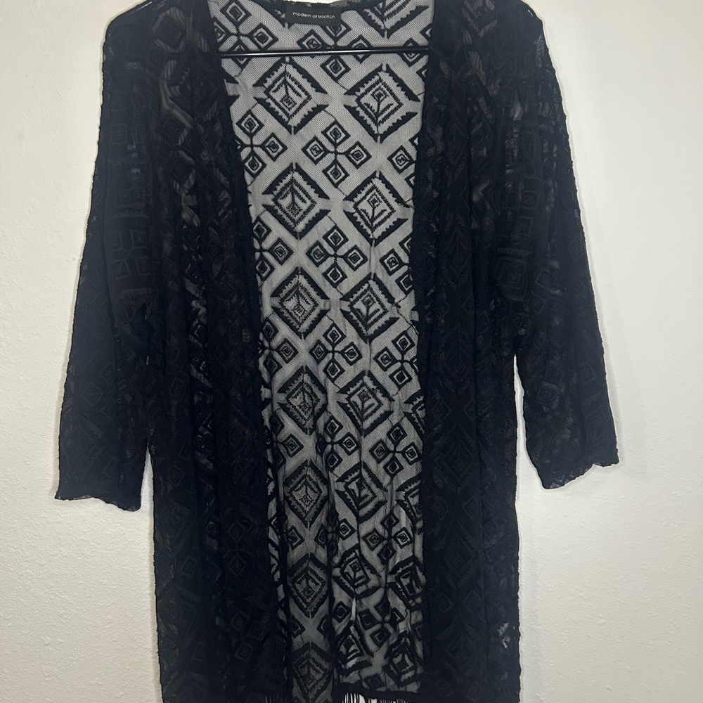 Black Lace sheer cardigan